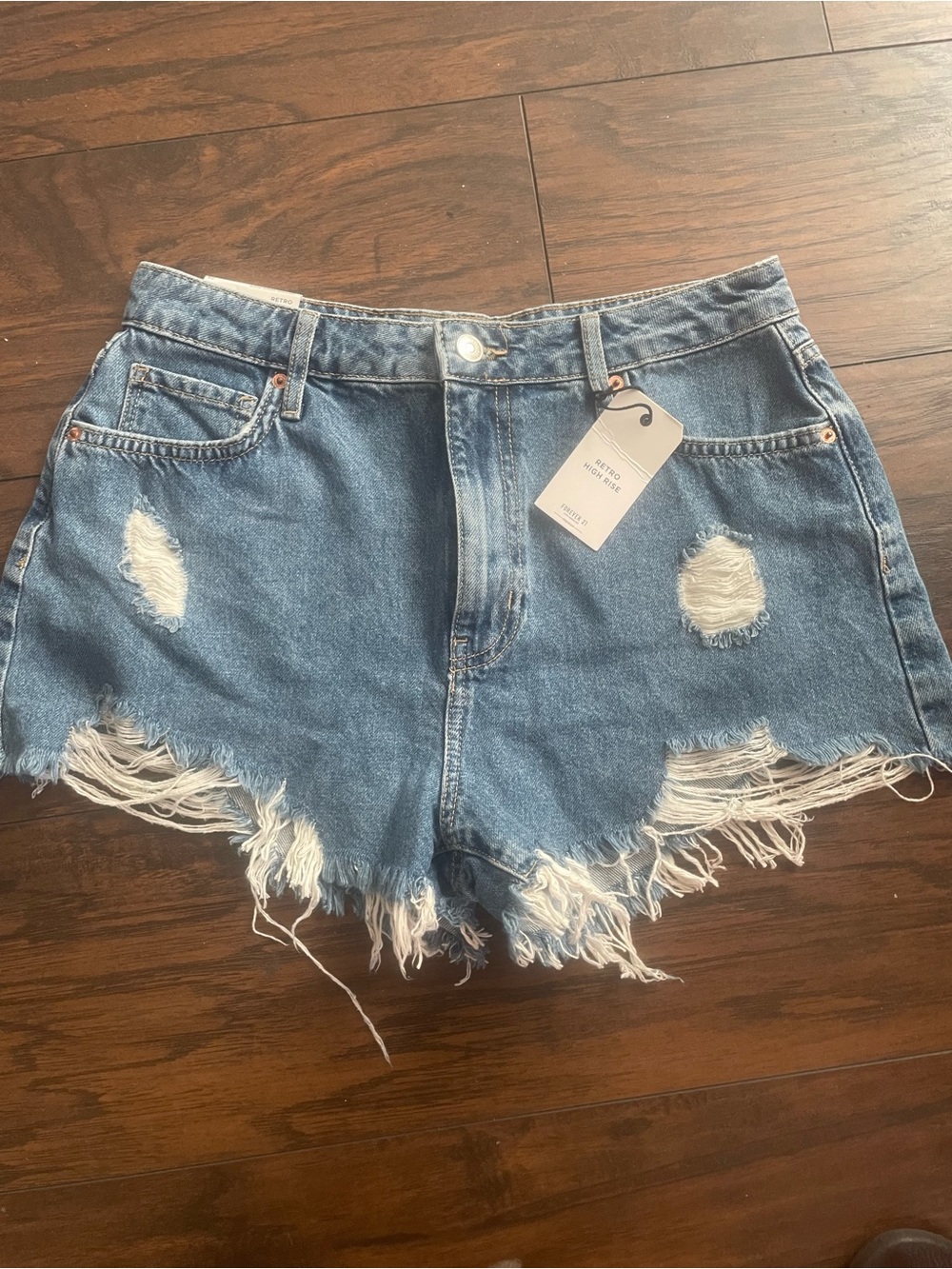 Forever 21 Distressed Light Blue Denim Cutoff Shorts
